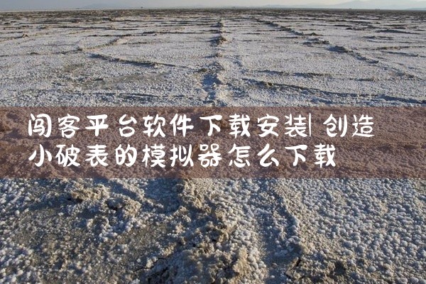 闯客平台软件下载安装
